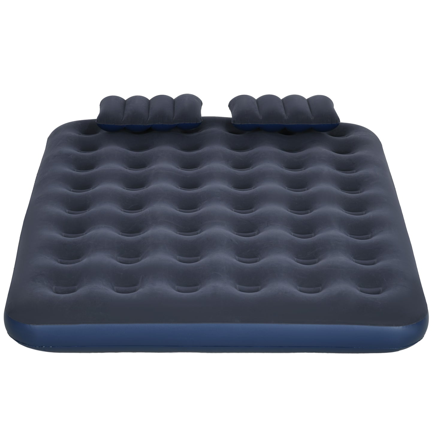 Outsunny Inflatable Double Air Bed, with Hand Pump - Blue