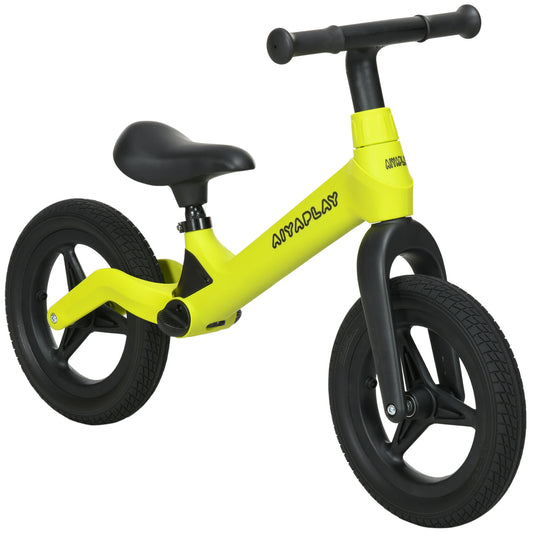 AIYAPLAY Balance Bike with Adjustable Seat and Handlebar, PU Wheels, No Pedal, for Ages 30-60 Months - Green