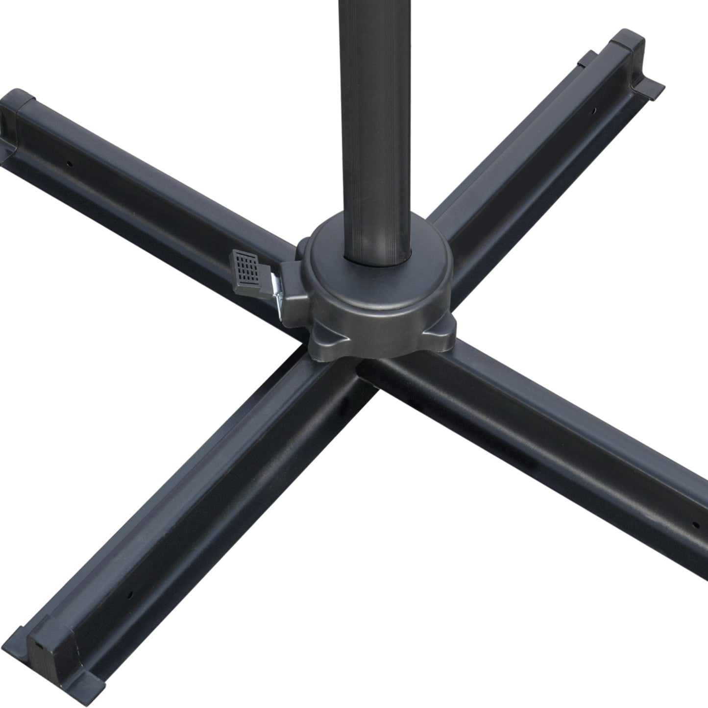 Outsunny 2.7m Square Overhanging Cantilever Umbrella, with Cross Base - Cream White