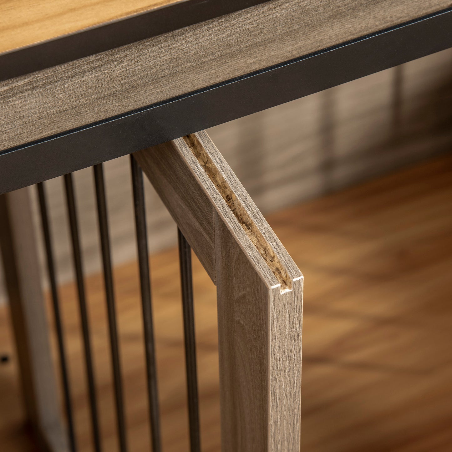 PawHut Dog Crate Furniture for Large Dogs Double Dog Cage for Small Dogs with Sliding Doors Oak Tone