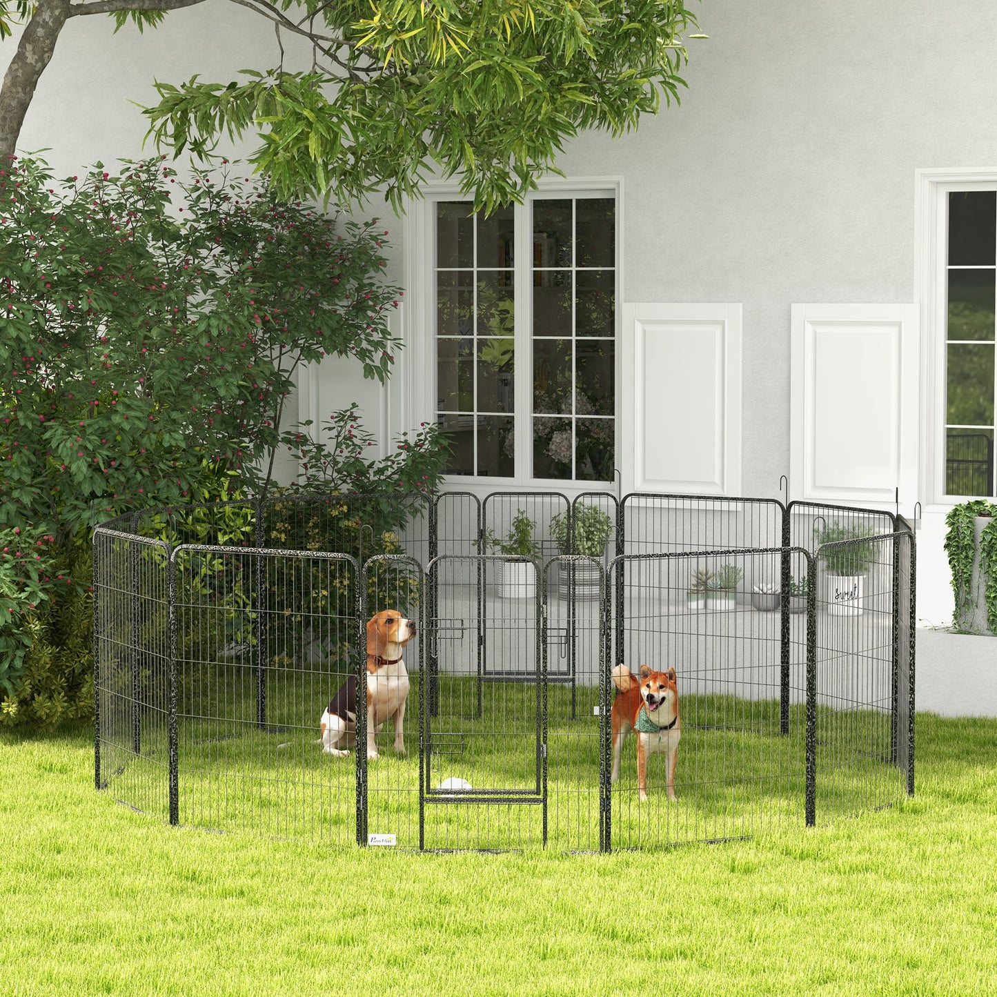 PawHut Puppy Play Pen Pet Exercise Pen Pet Playpen for Small Medium Large Dogs