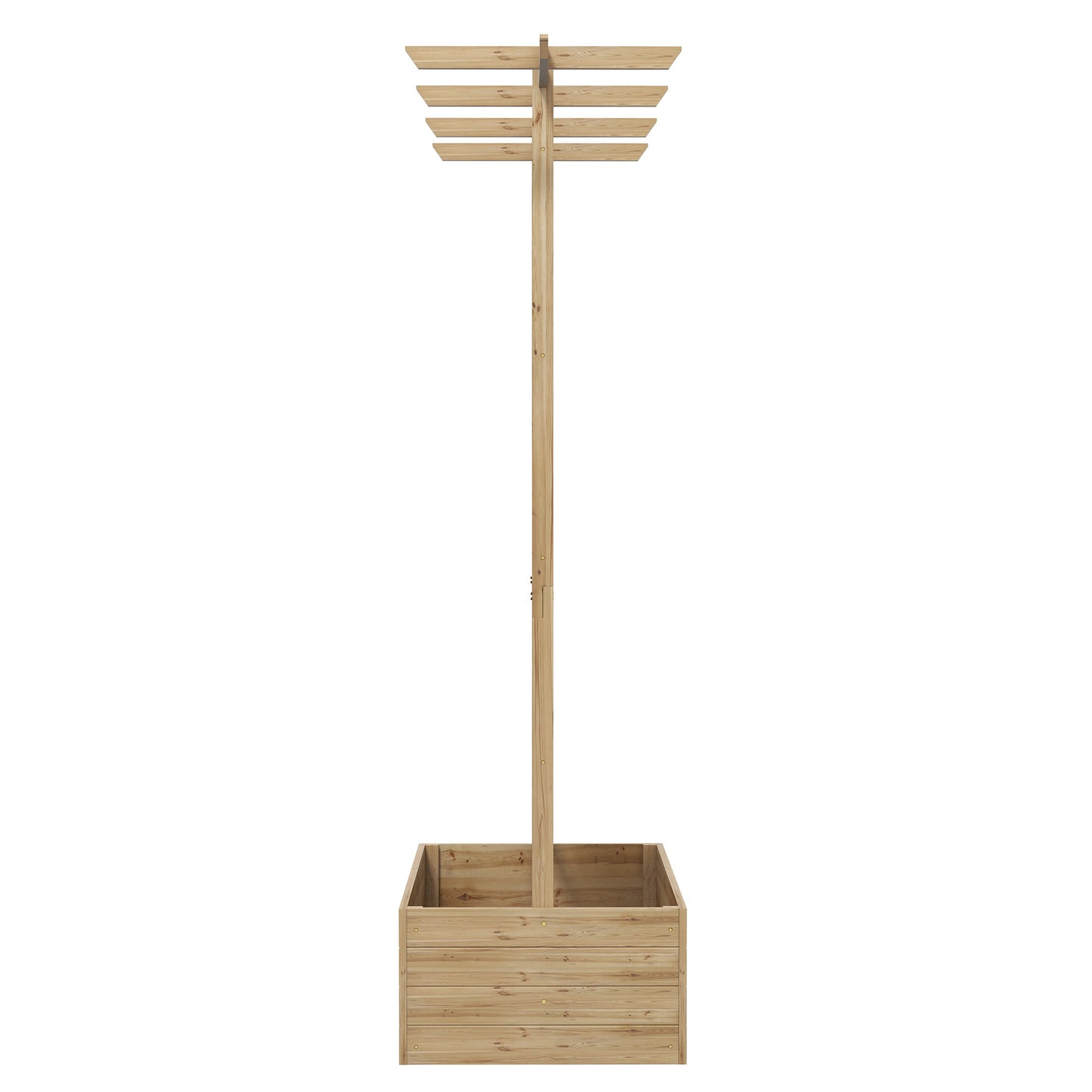 Outsunny Wooden Trellis Planter Box Raised Garden Bed to Grow Vegetables Herbs and Flowers Natural Tone