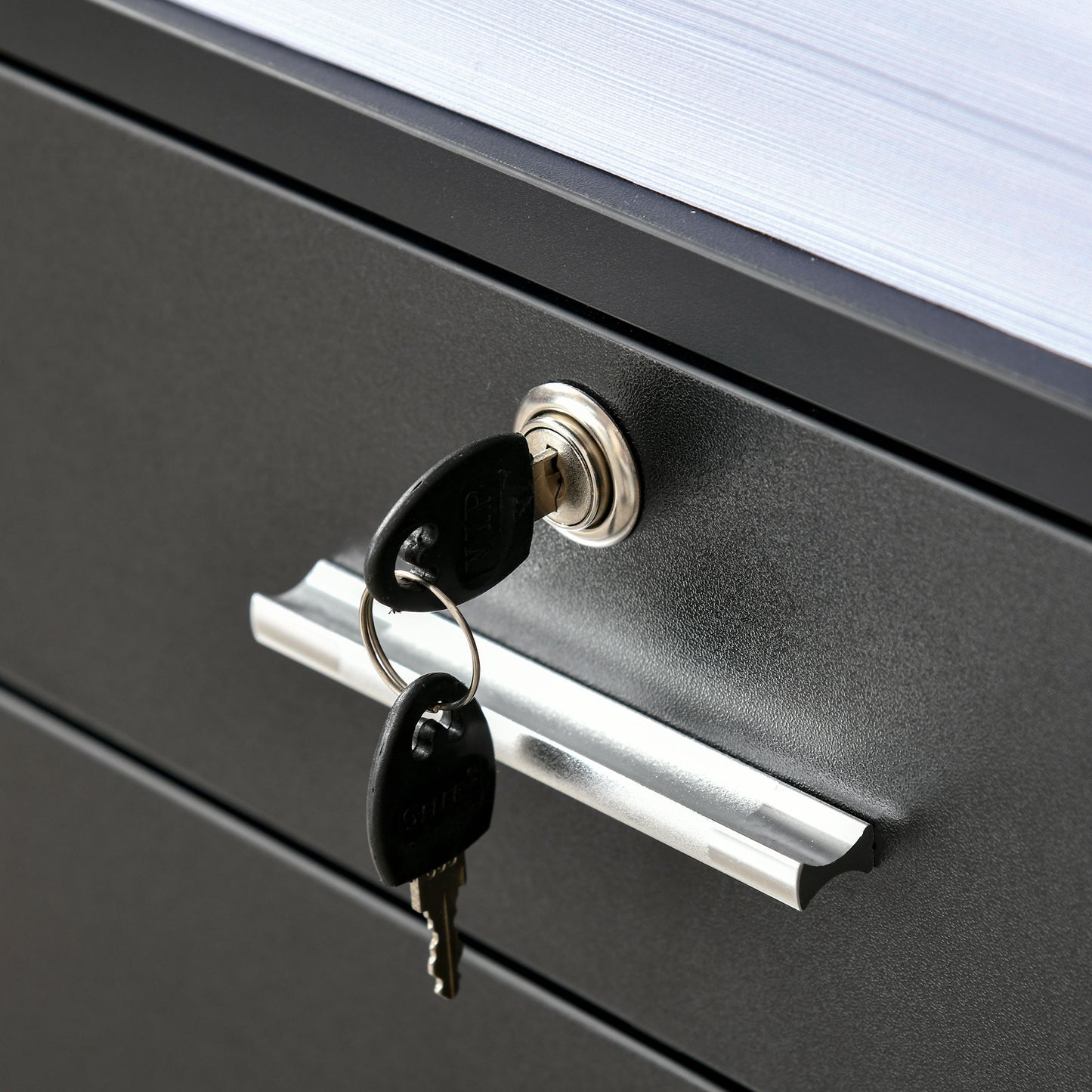 Vinsetto Mobile File Cabinet Home Filing Furniture with Lock, Drawers and Adjustable Partition for Office, Bedroom and Living Room, 38.8x40x60cm, Black Documents Storage