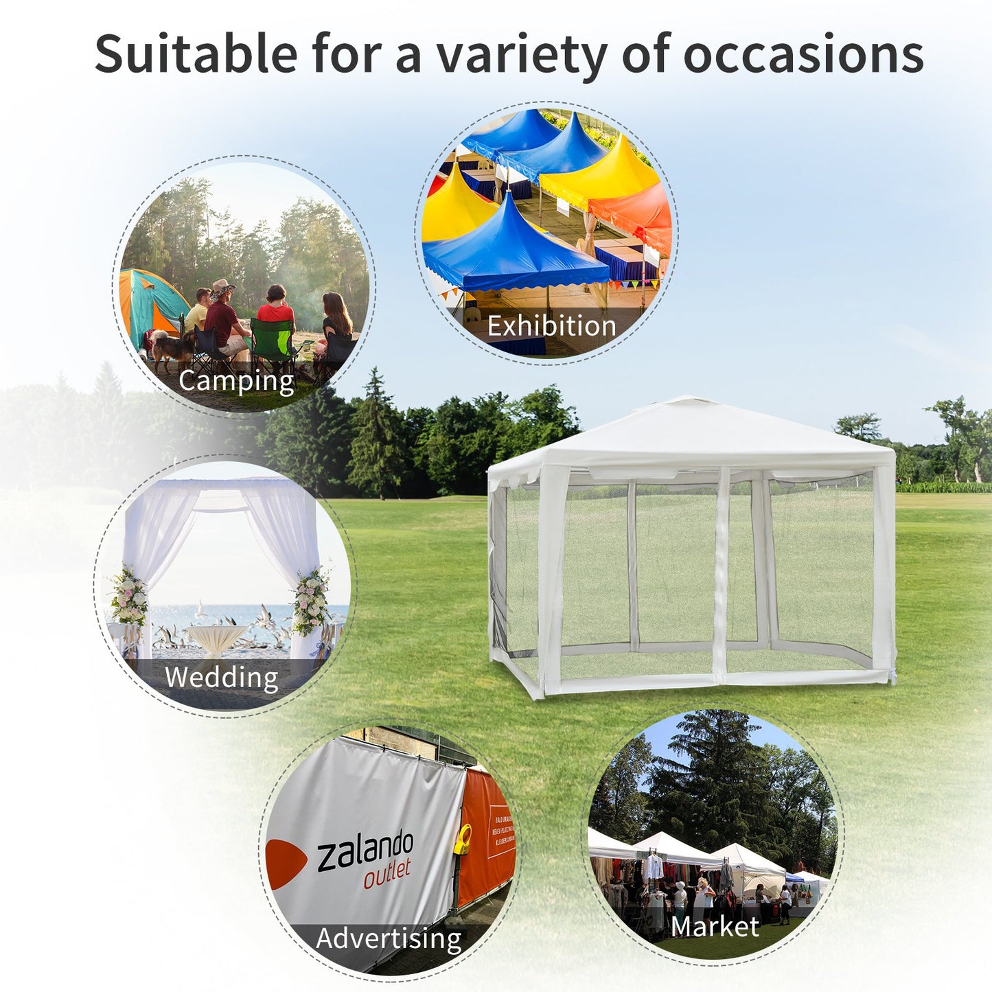 Outsunny Waterproof Party Tent 4x3 m