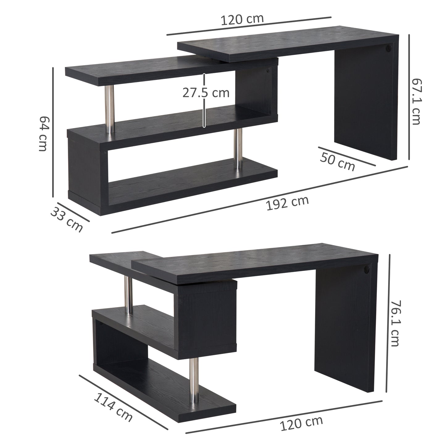 L shaped deals desk swivel