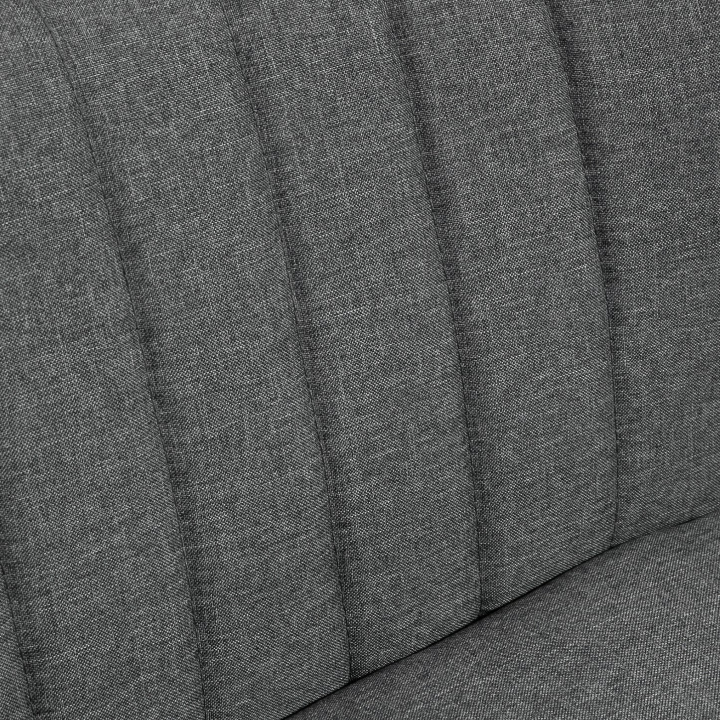 HOMCOM Modern Double Seat Sofa Loveseat Couch 2 Seater Compact Sofa Padded Linen Wood Leg Dark Grey