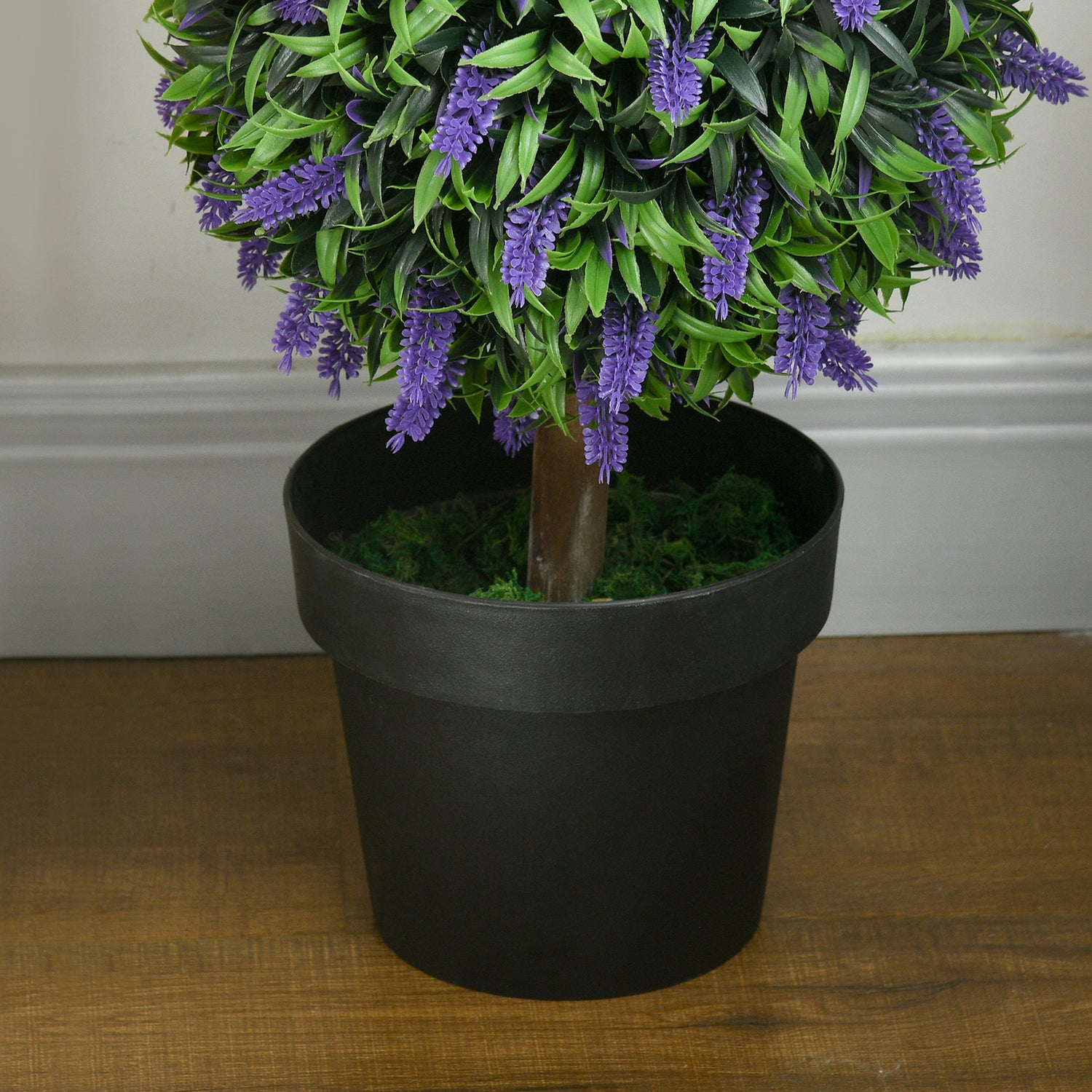 lavender artificial plants HOMCOM Set of 2 Artificial Plants Lavender Flowers Ball Trees with Pot – mhstar.co.uk