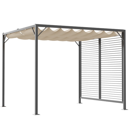 Outsunny 2.8 x 3(m) Metal Pergola Gazebo Patio Sun Shade Shelter Retractable Canopy  Marquee Party BBQ Tent