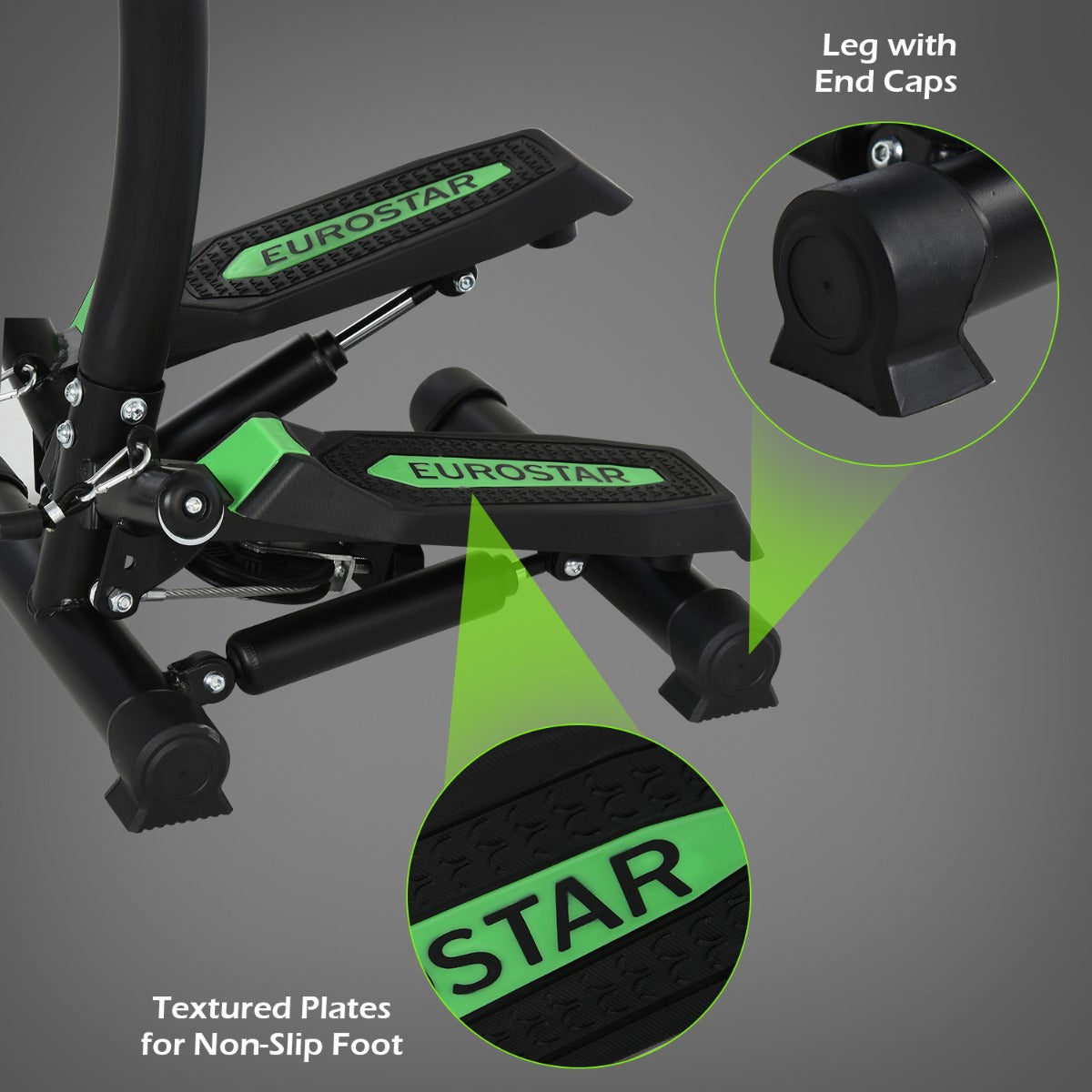 HOMCOM Free Stand Stepper Workout Fitness Machine Pulling Rope Sport E ...