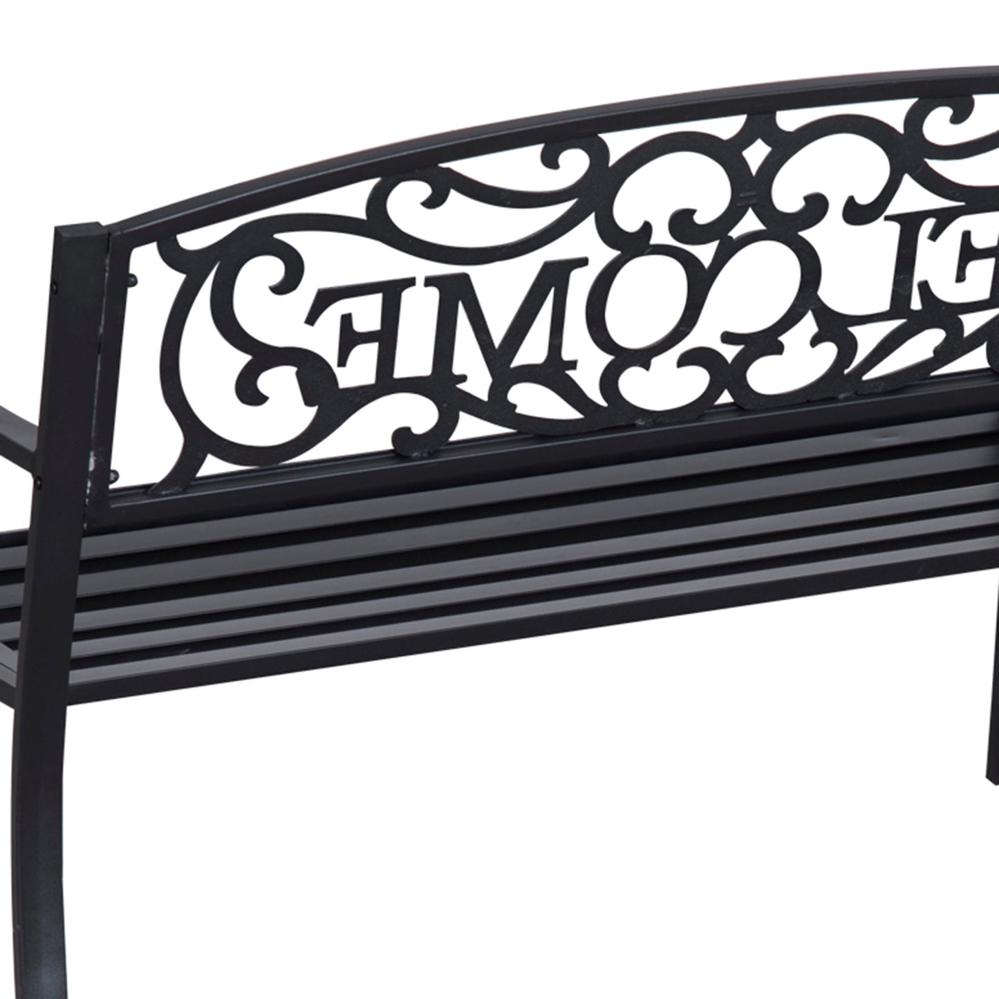 Outsunny 126Lx60Wx85H cm Steel Bench-Black