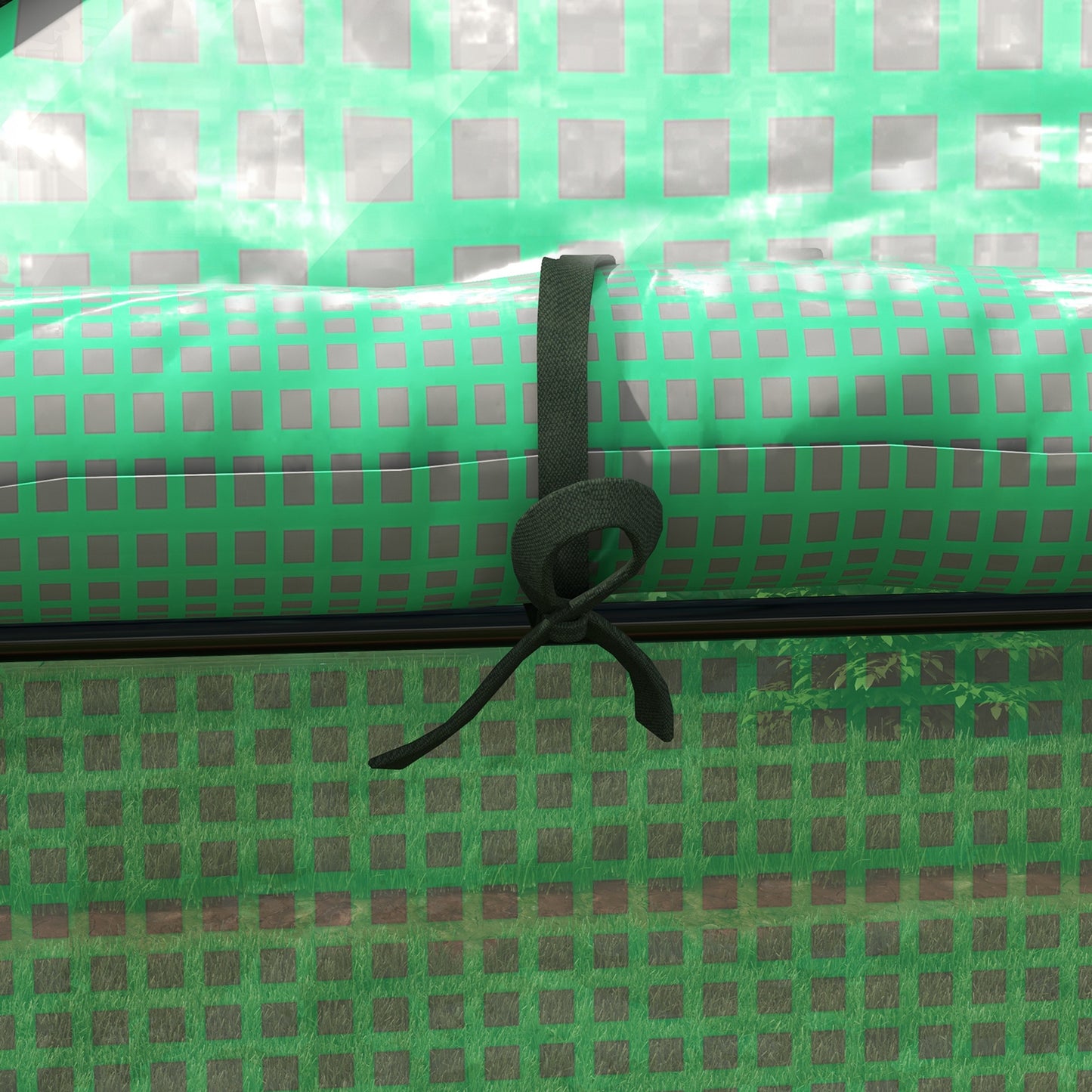 Outsunny Greenhouse Cover Replacement Walkin PE Hot House Cover with Rollup Door and Windows 140 x 73 x 190cm Green