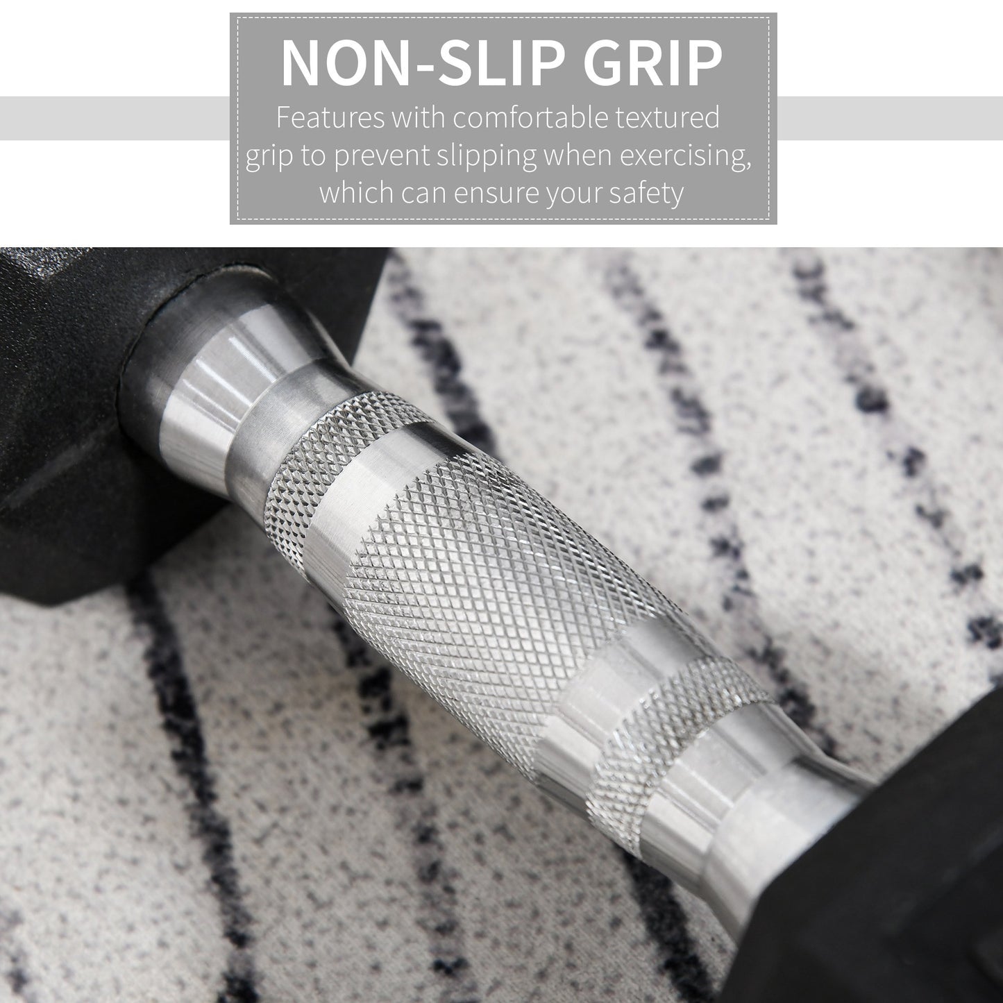 HOMCOM Hex Rubber Dumbbells Set Weight Lifting Equipment Fitness 2x6kg