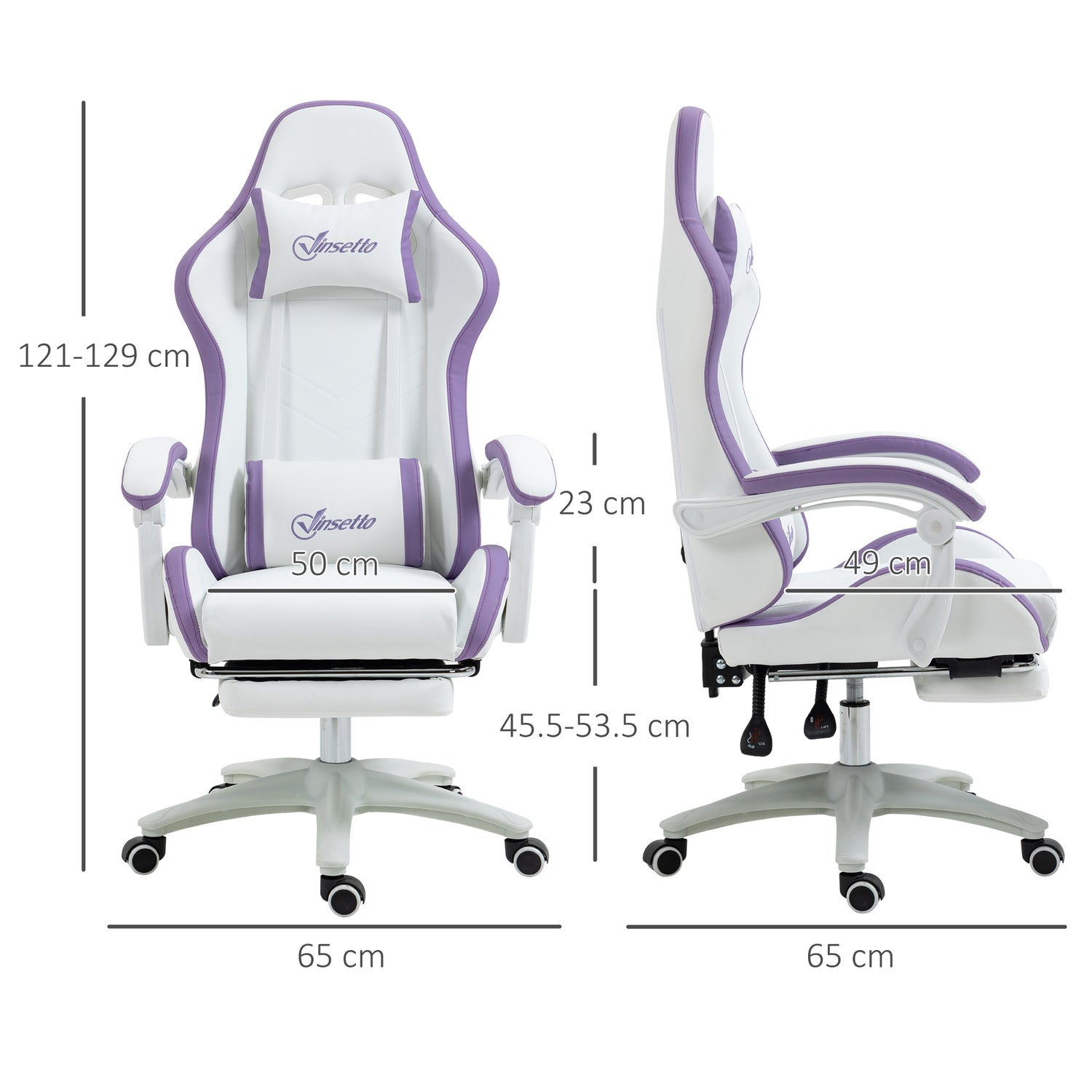 Purple white gaming deals chair