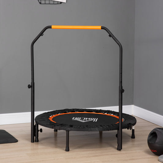 HOMCOM 40'' Foldable Mini Trampoline, Fitness Trampoline, Rebounder for Adults