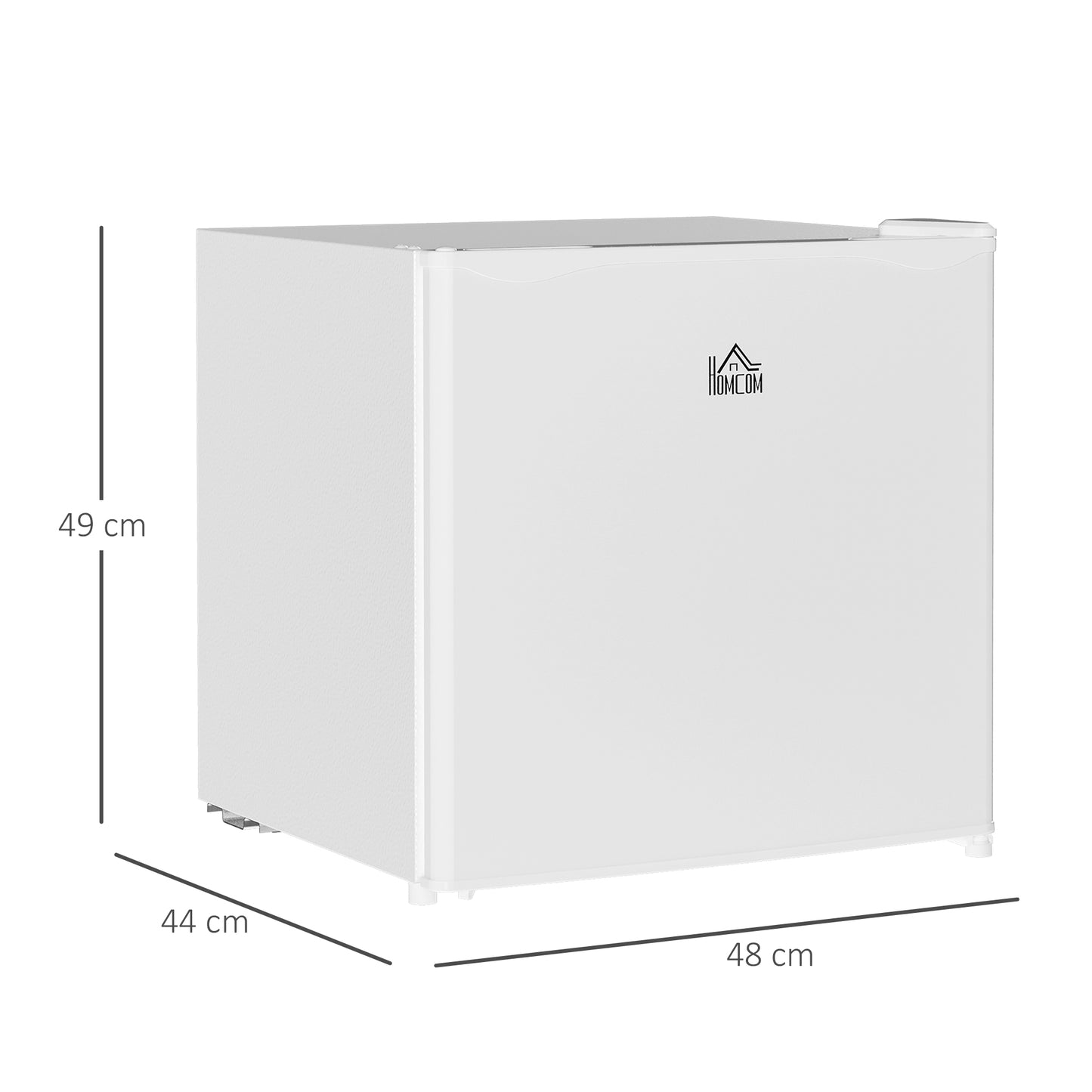 HOMCOM 46 Litre Table Top Fridge, Counter Top Fridge with Chiller Box, Adjustable Temperature, Reversible Door, Mini Fridge for Bedrooms, Home Office, [Energy Class F], Cream