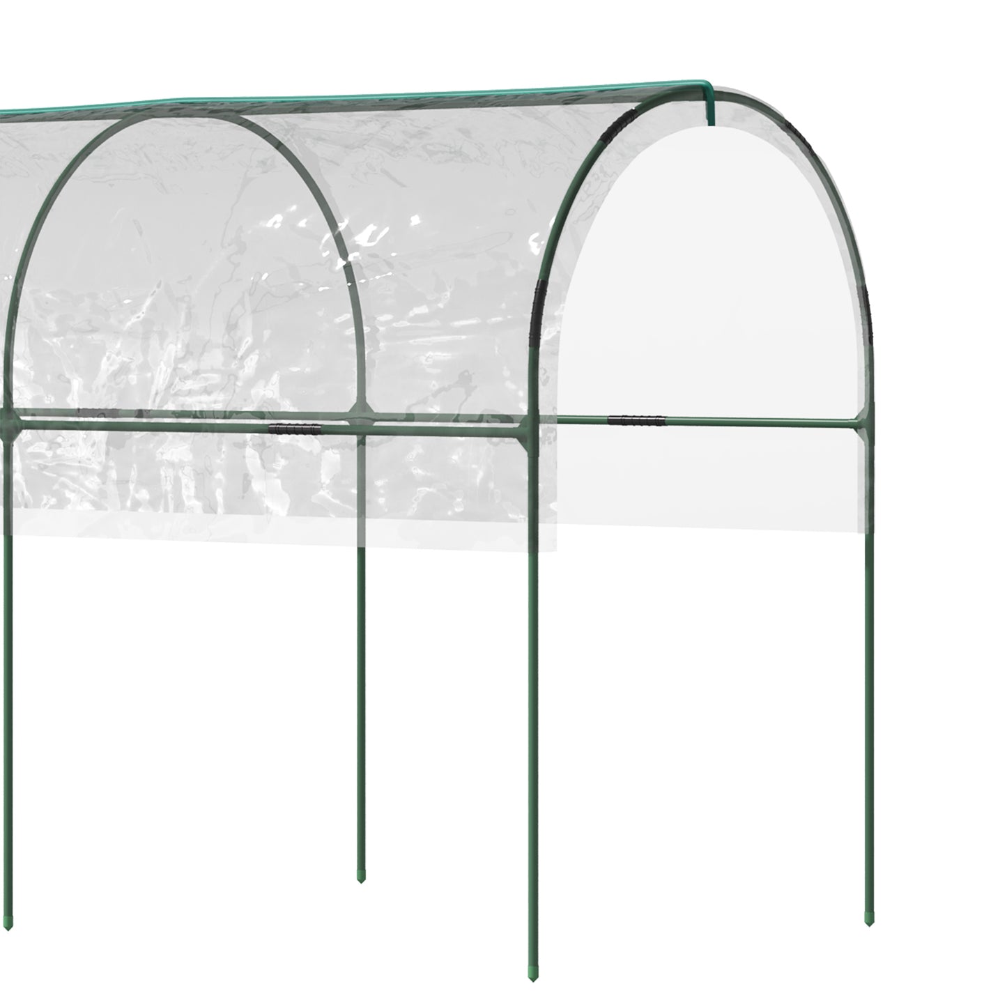 Outsunny Tunnel Tomato Greenhouse with 4 Hoops and Top Tap, Pointed Bottom and Guy Ropes, Clear