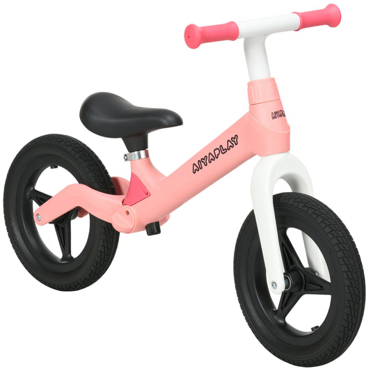 AIYAPLAY Balance Bike with Adjustable Seat and Handlebar, PU Wheels, No Pedal, for Ages 30-60 Months -Pink