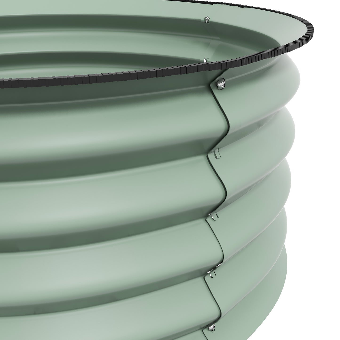 Outsunny Set of 2 Raised Garden Bed Metal Planter Box with Safety Edging Easytoassemble Stock Tank Green