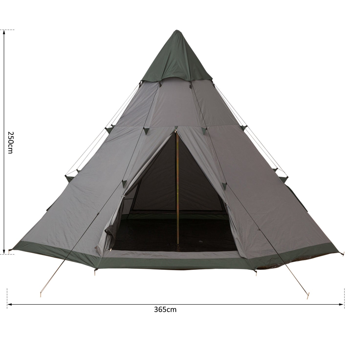 Outsunny 6-Person Outdoor Metal Frame Camping Tent w/ Carrier Bag Grey