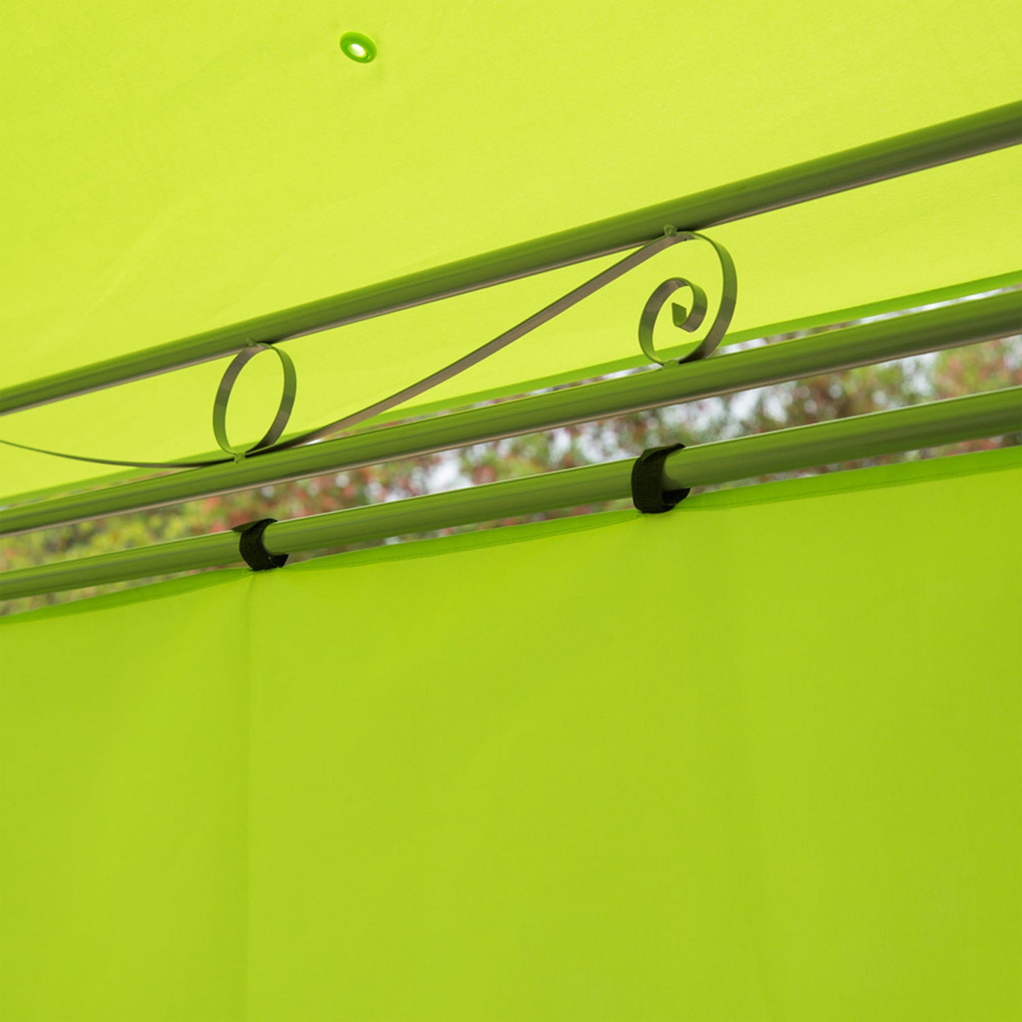 Outsunny 3m x3m Garden Metal Gazebo Party Tent Canopy Shelter W/ Pavilion Sidewalls-Lemon Green