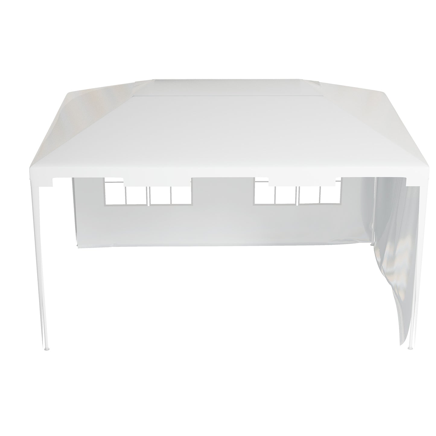 Outsunny 3 x 4m Half-Open Garden Gazebo, with Windows - White
