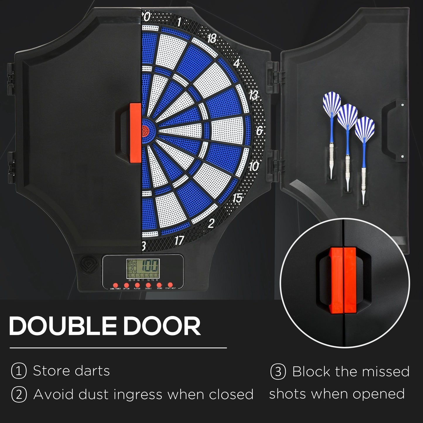 SPORTNOW Electronic Dartboard Set, with 31 Games, for Eight Players