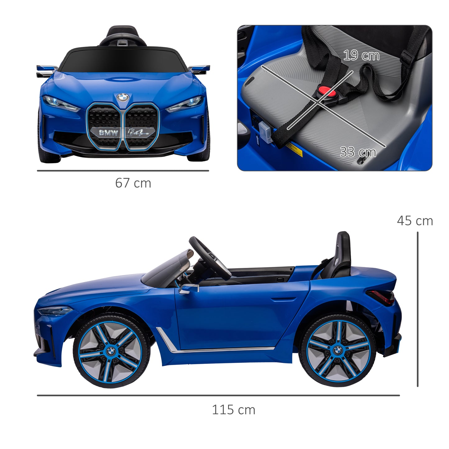 HOMCOM BMW i4 Licensed 12V Kids Electric Ride-On Car