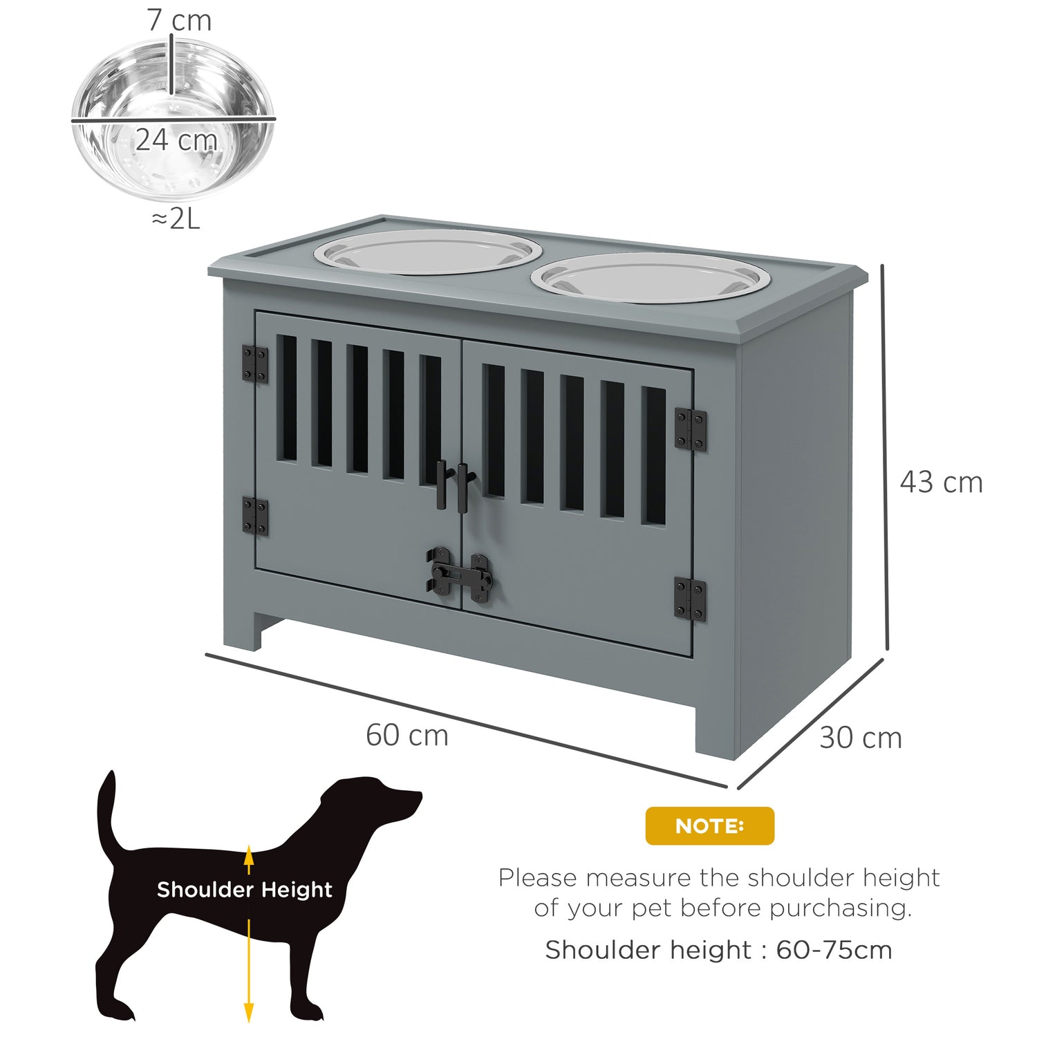 Pet Supplies : PawHut Pet Feeder Station Storage Cabinet, Dog Food