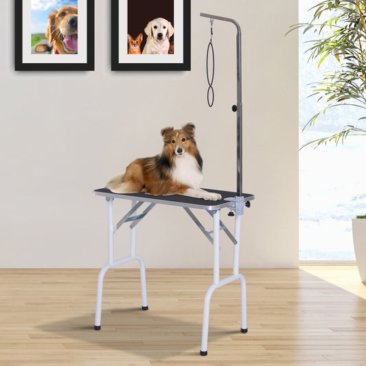 PawHut Folding Pet Grooming Table for Small Dogs Max Load 30 KG, 81x48.5x80 cm