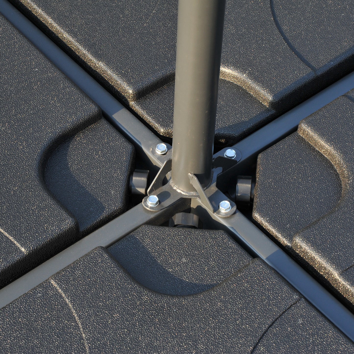 Outsunny 4 pc Parasol Base Heavy Duty Plastic Umbrella Weight Base-Black