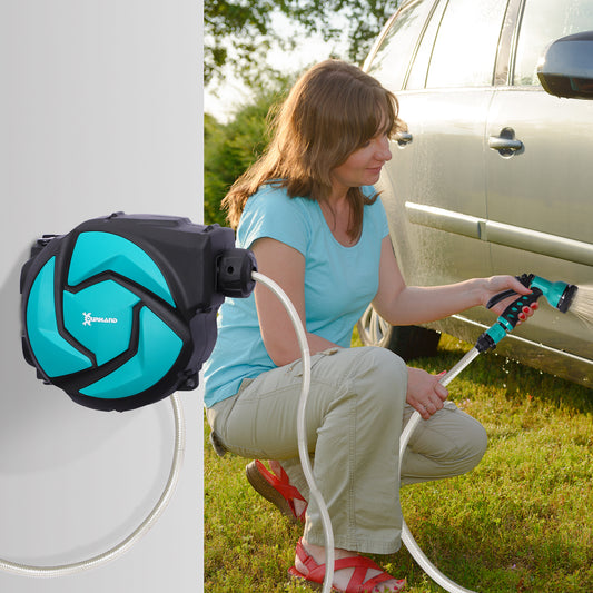 DURHAND 10 m Water Hose Reel-Black/Green