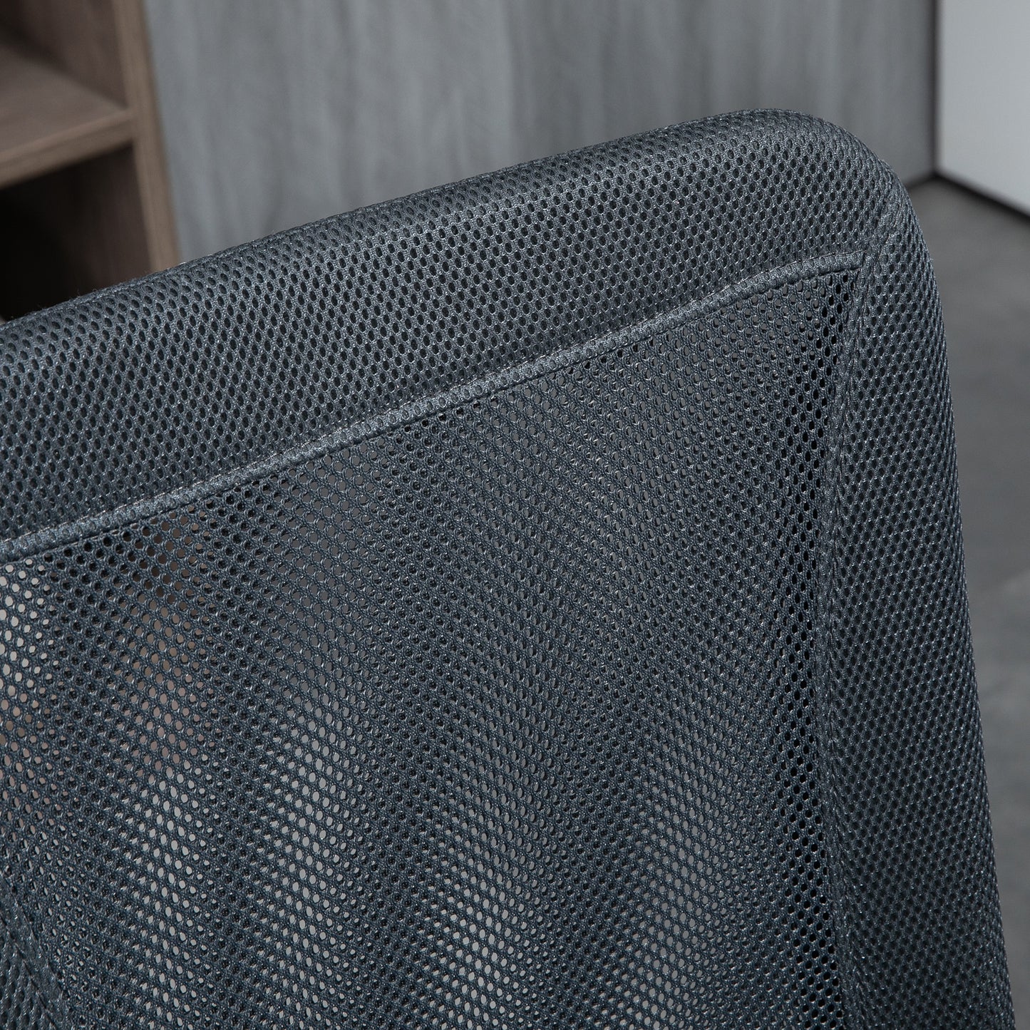 Vinsetto Computer Desk Chair Mesh Office Chair with Adjustable Height and Swivel Wheels Armless Study Chair Dark Grey