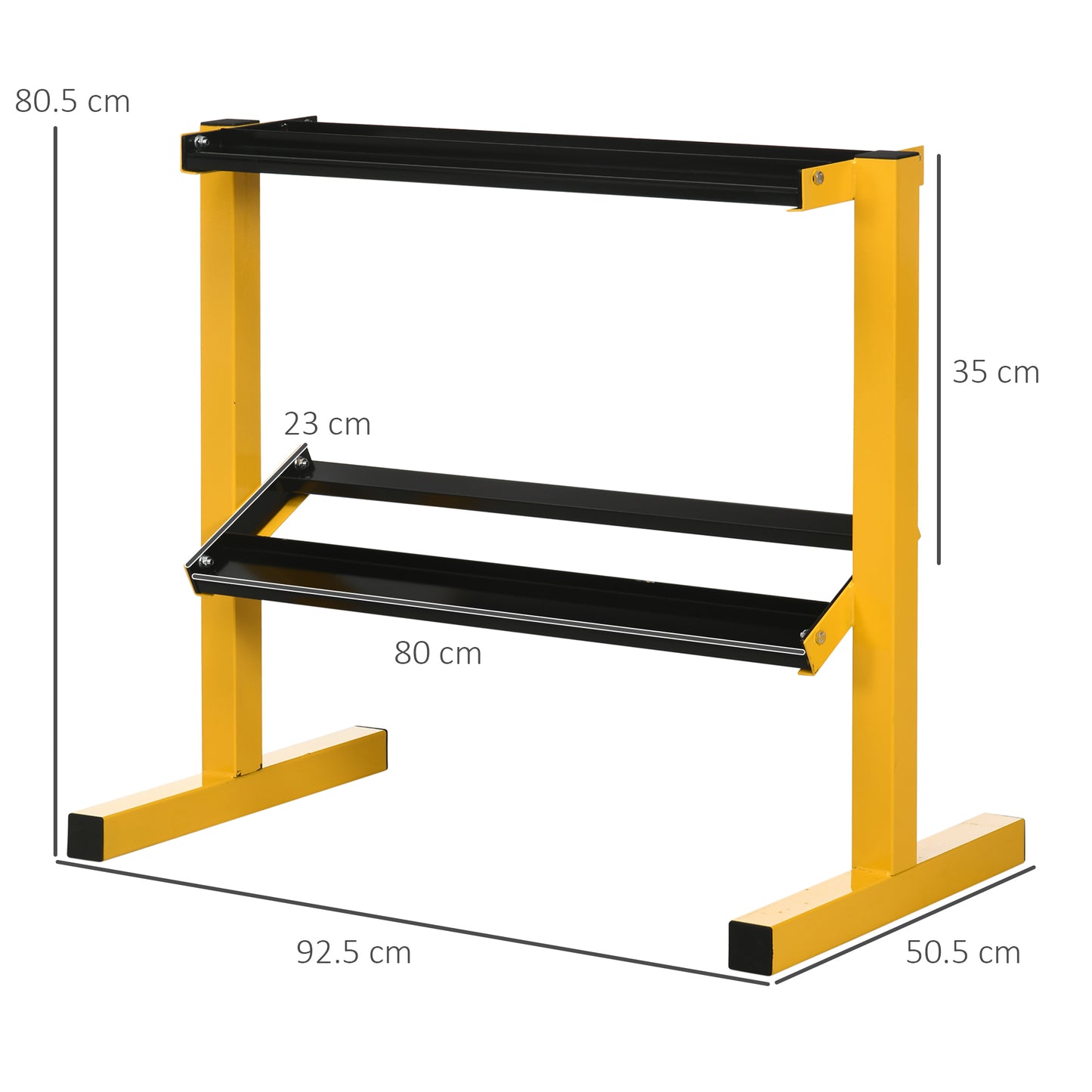 SPORTNOW Dumbbell Rack Stand, 2-Tier Weight Storage Organiser, Stable Dumbbell Holder for Home Gym, 270kg Capacity