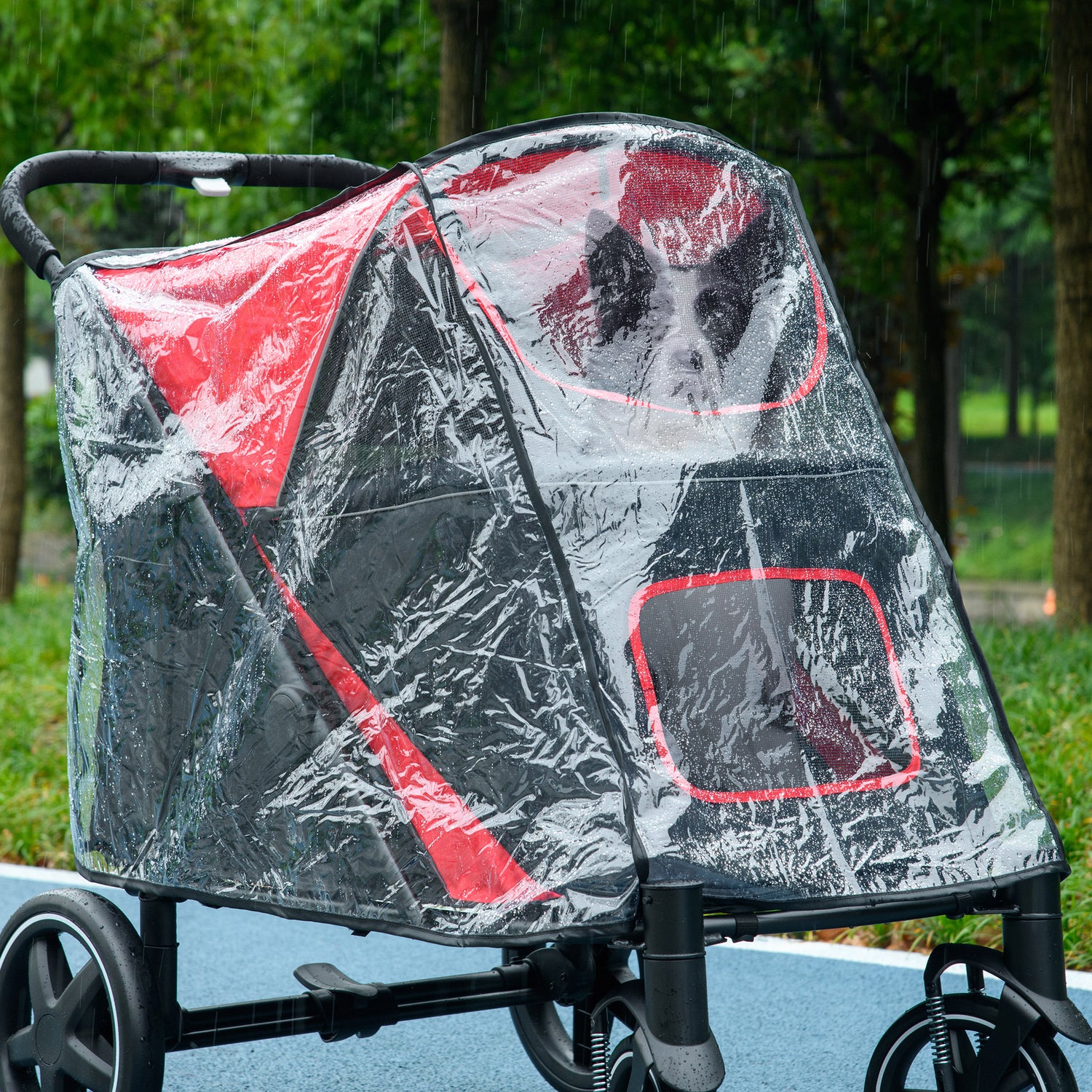 PawHut Rain Cover for Dog Pram, Stroller Buggy with Rear Entry –