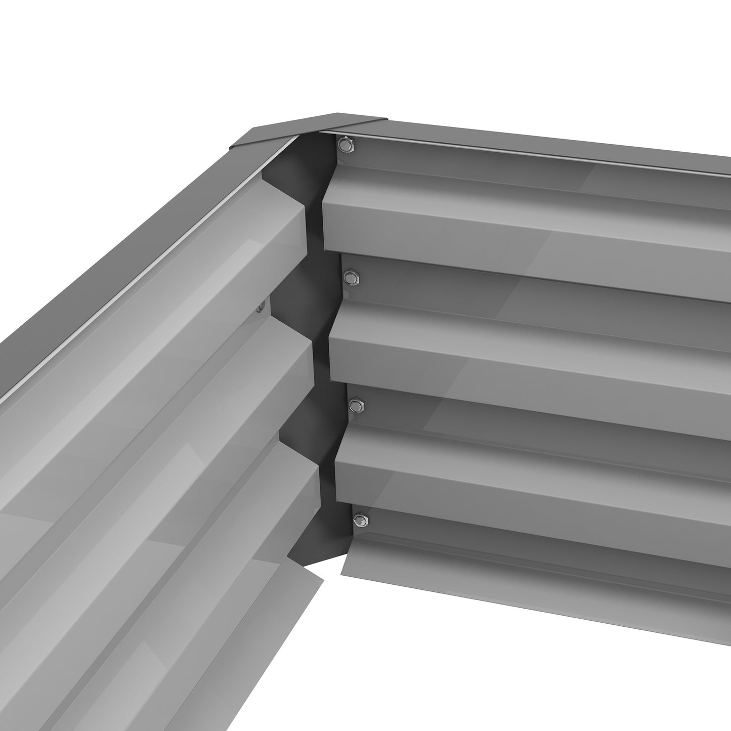 Outsunny Raised Beds for Garden Galvanised Outdoor Planters for Herbs and Vegetables for Patio Garden Balcony Light Grey