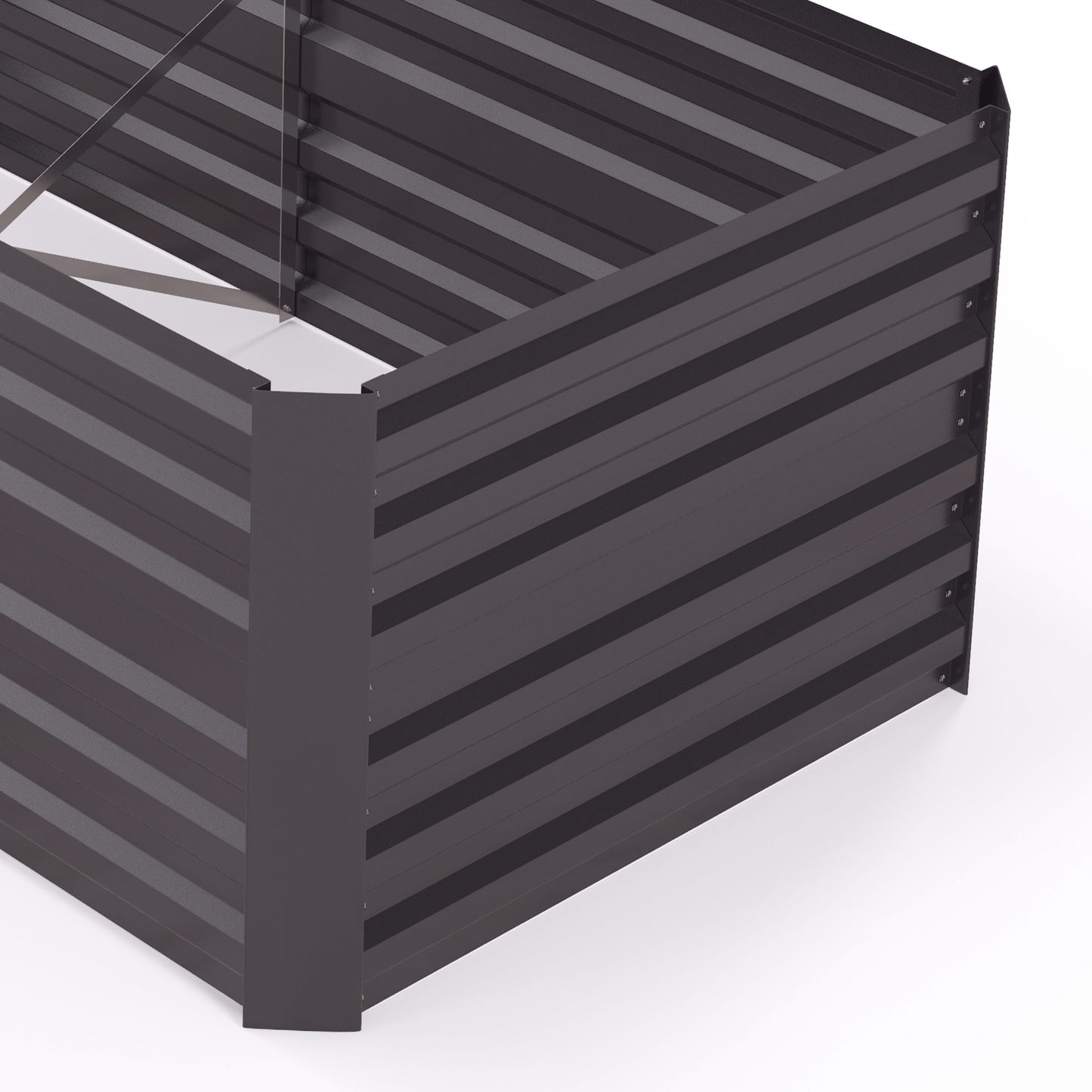 Outsunny Raised Beds for Garden Galvanised Steel Outdoor Planters with Multireinforced Rods 180 x 90 x 59 cm Dark Grey