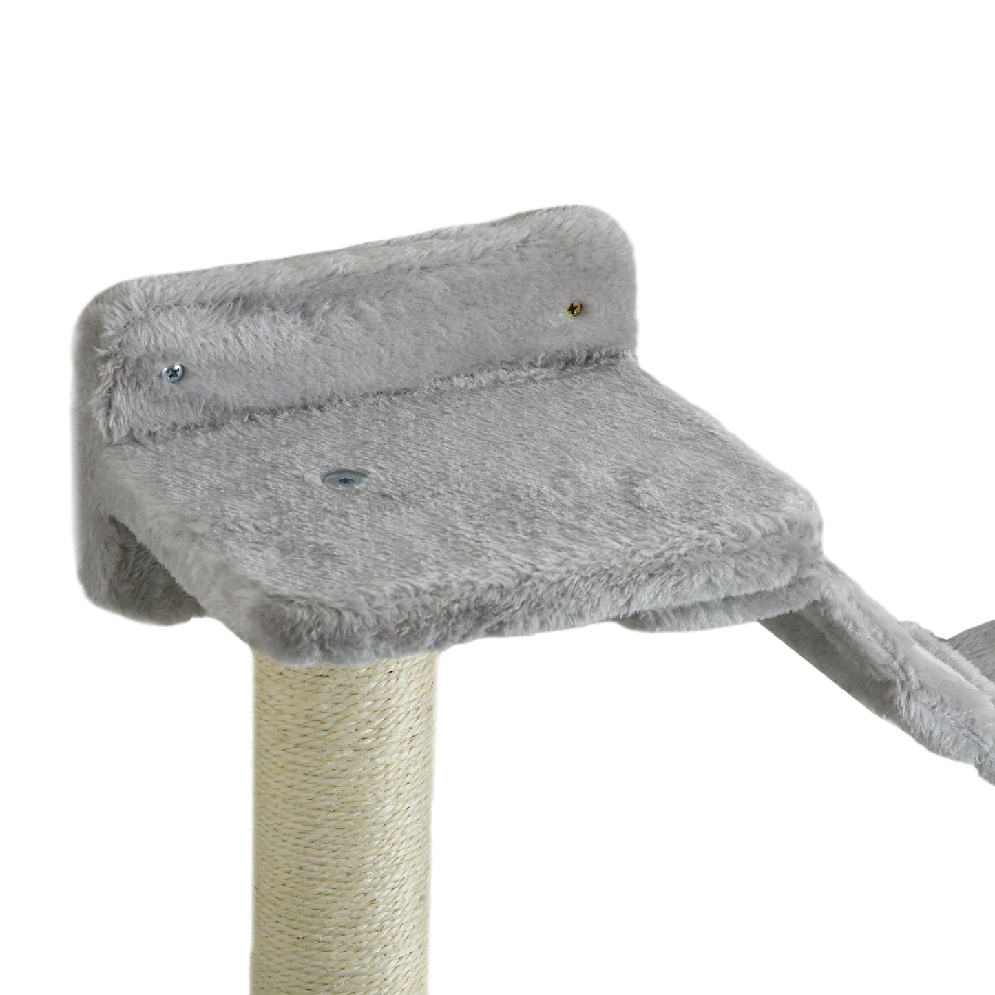 PawHut FourPiece Cat Wall Furniture with Hammock Perches Ladder Scratching Post Grey