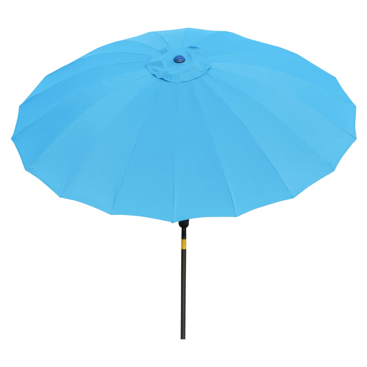 Outsunny Ф255cm Patio Parasol Umbrella Outdoor Market Table Parasol with Push Button Tilt Crank and 18 Sturdy Ribs for Garden Lawn Backyard Pool Blue Adjustable Angle Detachable Structure