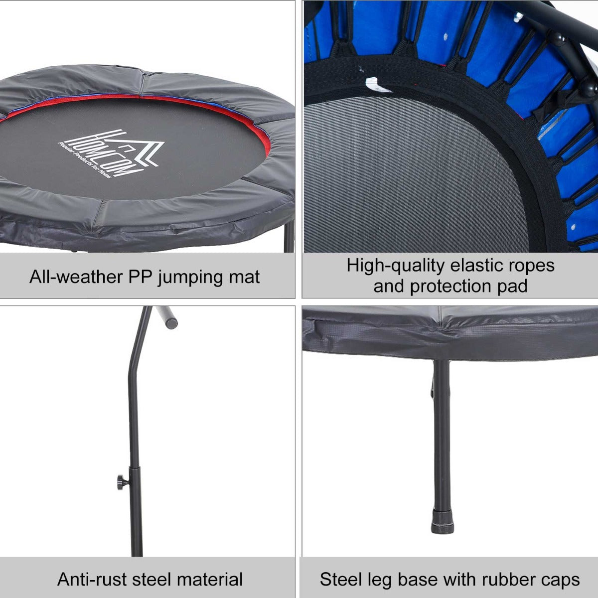 HOMCOM Trampoline Rebounder Adjustable Jumper, 39"-Black
