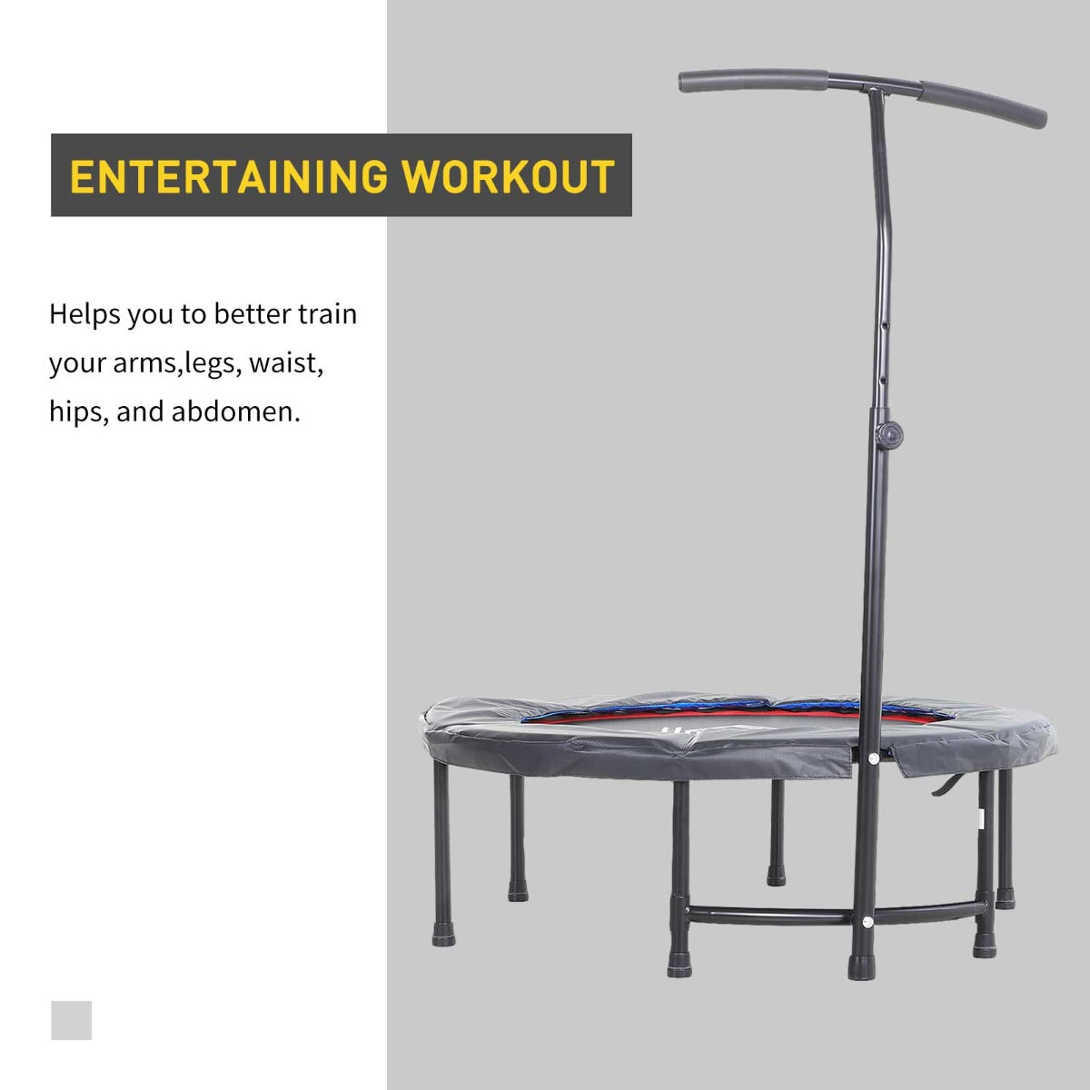 HOMCOM Trampoline Rebounder Adjustable Jumper, 39"-Black