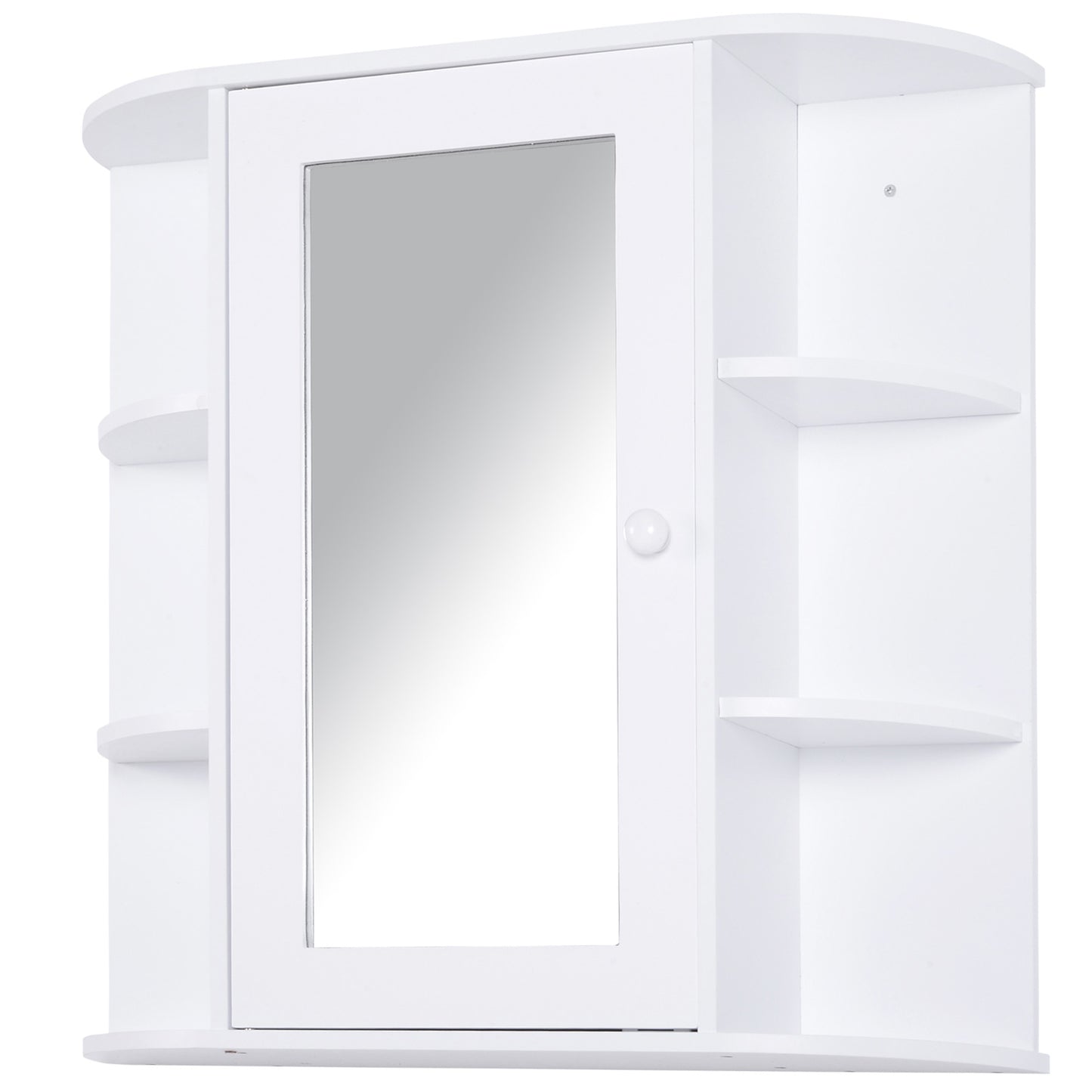 HOMCOM Wall Mount Mirror Cabinet Storage Bathroom Cupboard w/ Single Door and Shelves
