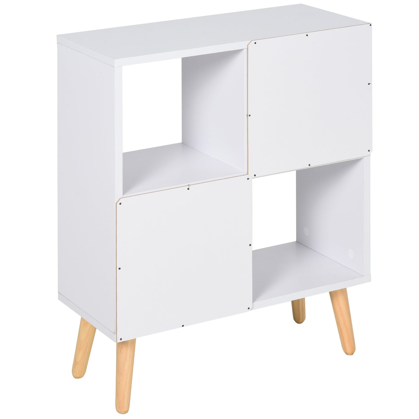 HOMCOM Particle Board Elevated 4-Cube Storage Unit White