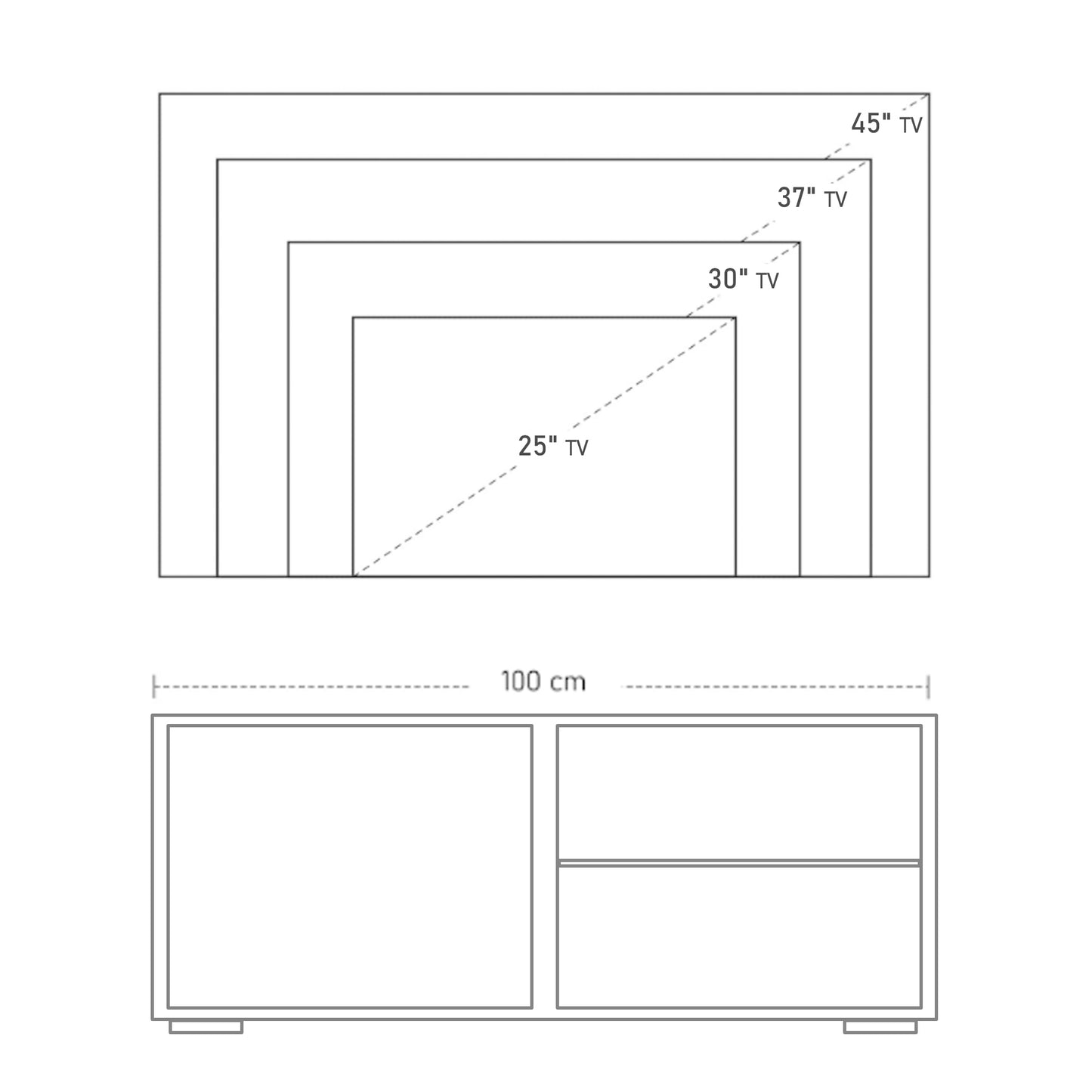 HOMCOM Modern TV Stand Media Unit w/ Cabinet 2 Shelves Living Room Home Office White