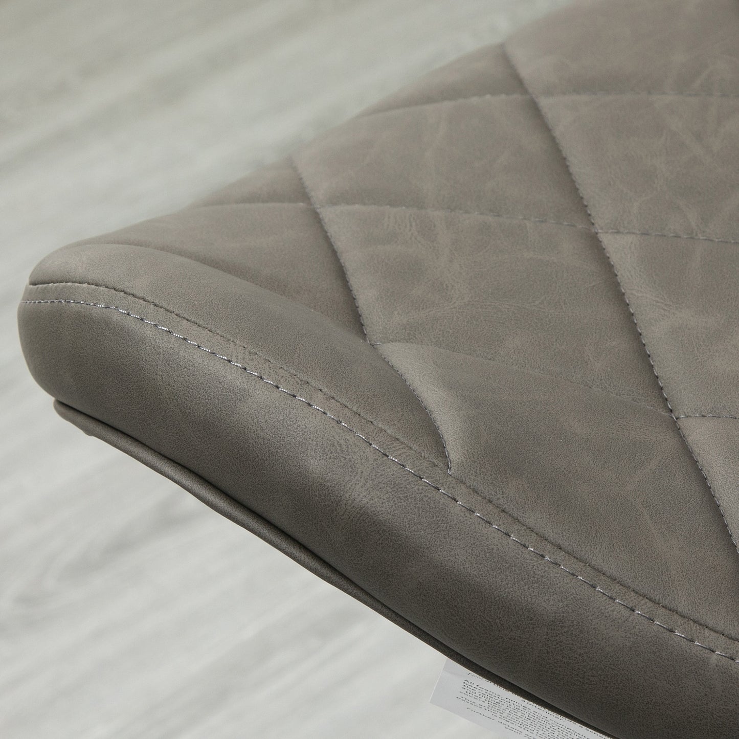 HOMCOM Adjustable Height Bar Stools Set of 2, Swivel Barstools with Backrest and Footrest, Steel Frame Diamond Pattern PU, for Kitchen Counter Dining Room, Dark Grey