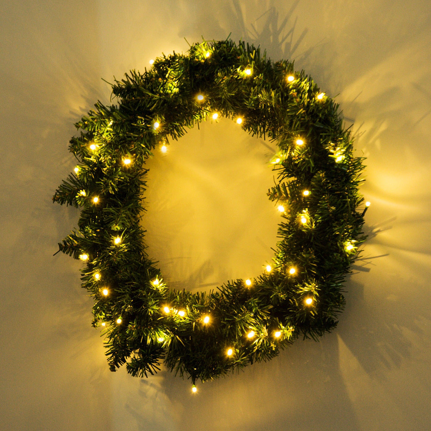 HOMCOM Christmas Wreath Decoration, 50 LED Lights