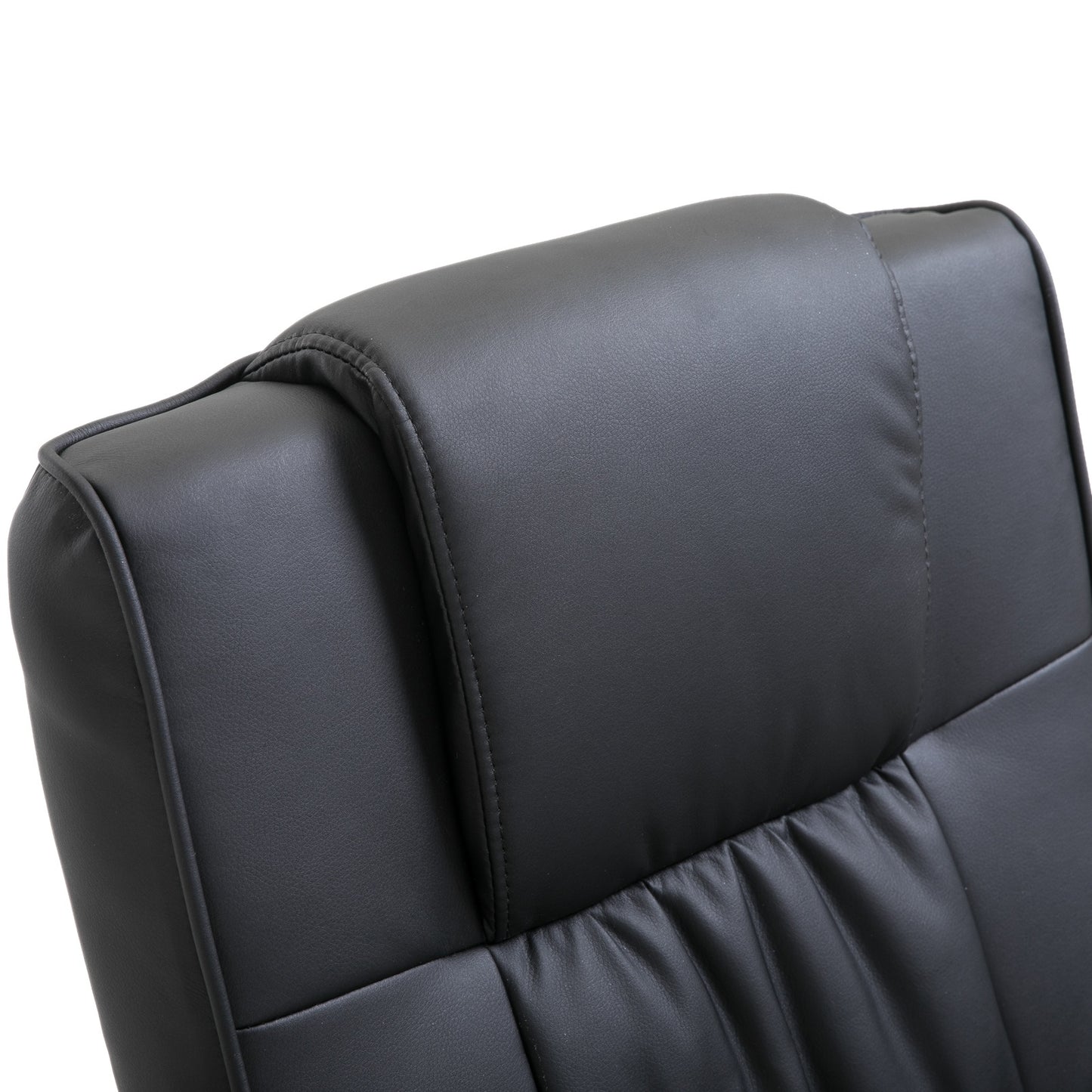 HOMCOM 10 - Point Reclining Massage Chair Faux Leather Armchair Chair W/Footstool - Black