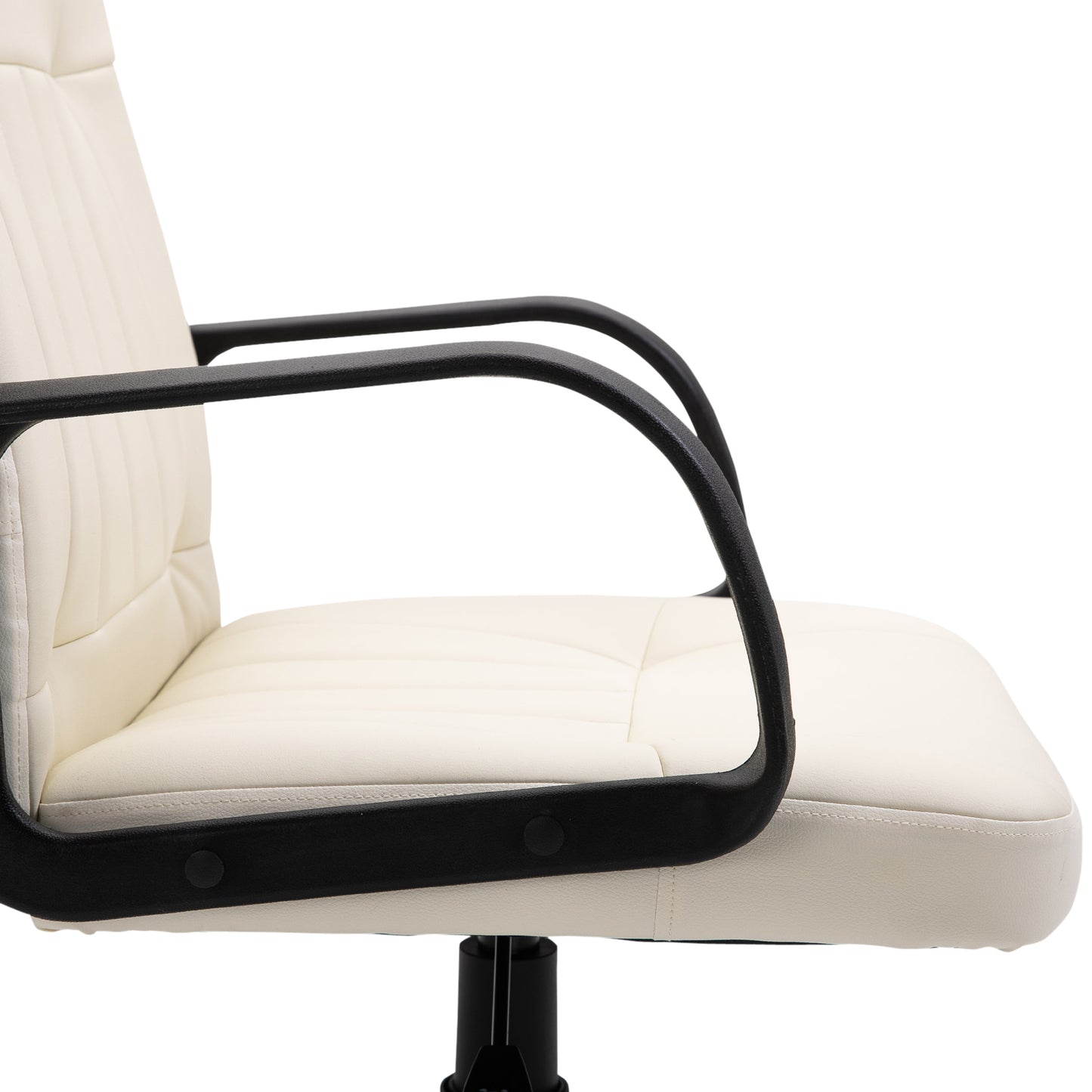 HOMCOM PU Leather Swivel Home Office Chair Cream