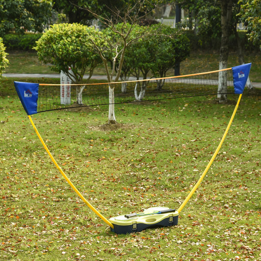 HOMCOM Plastic Portable Badminton Net Blue/Yellow