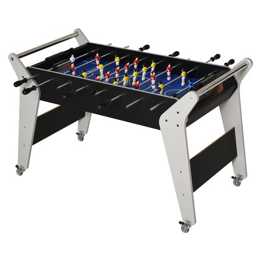 HOMCOM 4.8ft Indoor MDF Football Table Black/Silver