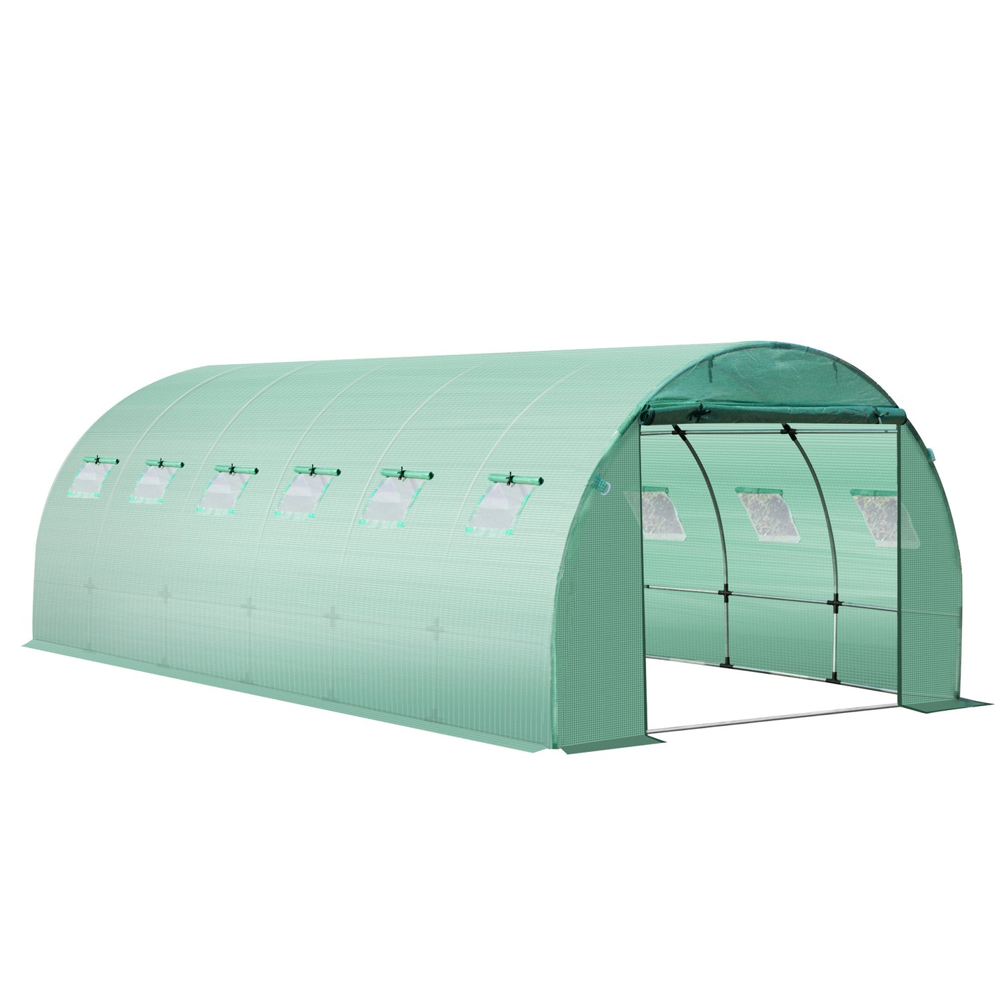 Outsunny 20x10ft Greenhouse Replacement Cover for Tunnel Walk-in Greenhouse w/ Windows Door